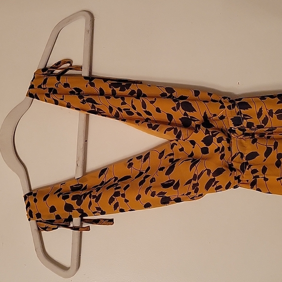 Ankle length, Yellow & Purple flowered Dress - Picture 2 of 4